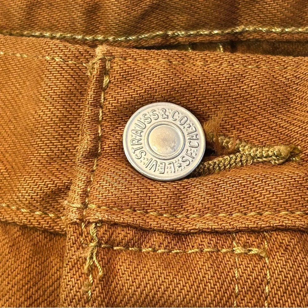 Levis 501 Jeans Original Button Fly Color Mustard Brown Size 36x32 or 33x32 🆕 - Picture 4 of 11